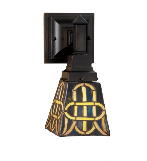 7" Wide Knotwork Mission Wall Sconce