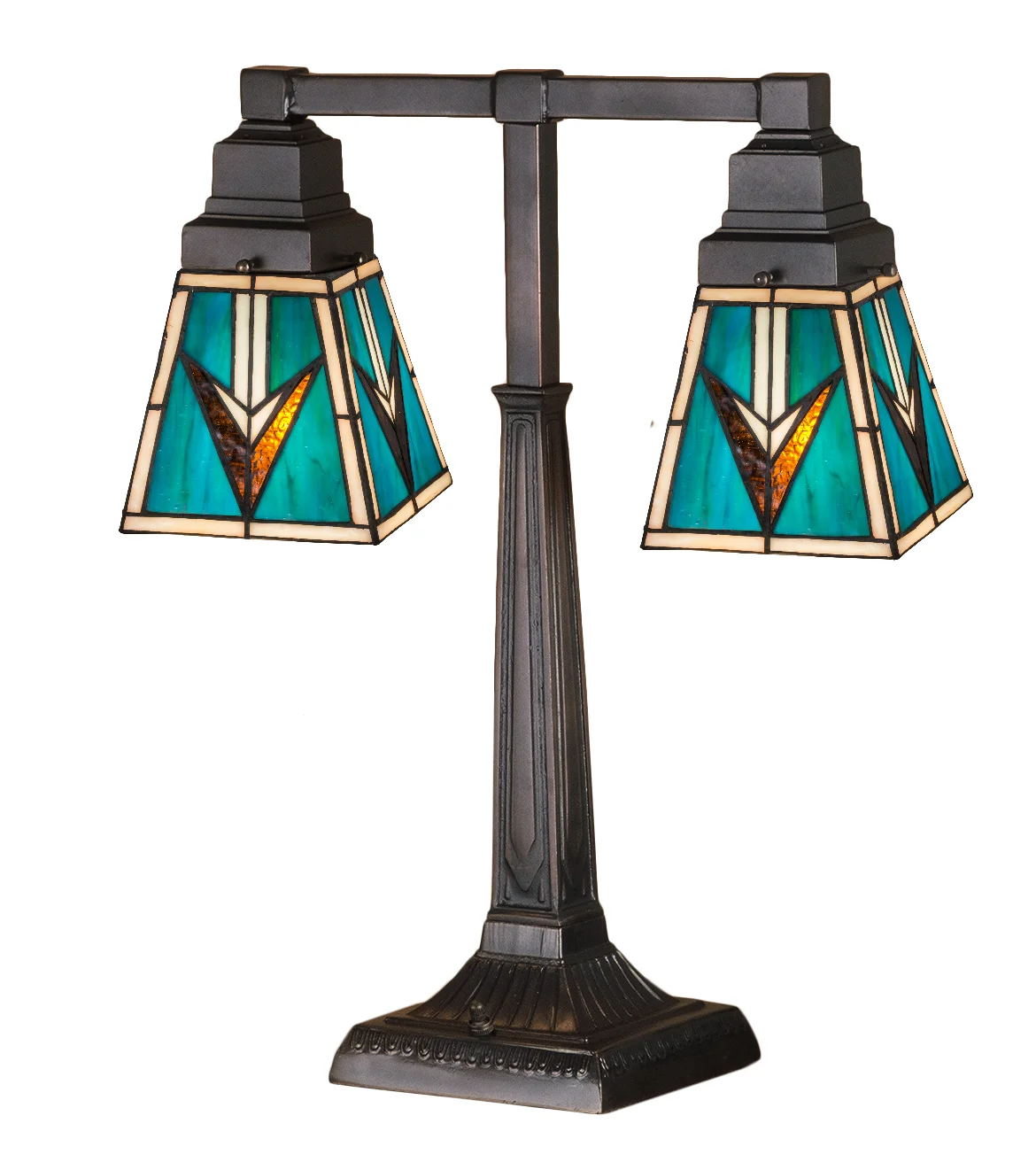Valencia Mission Two Light Table Lamp in Mahogany Bronze