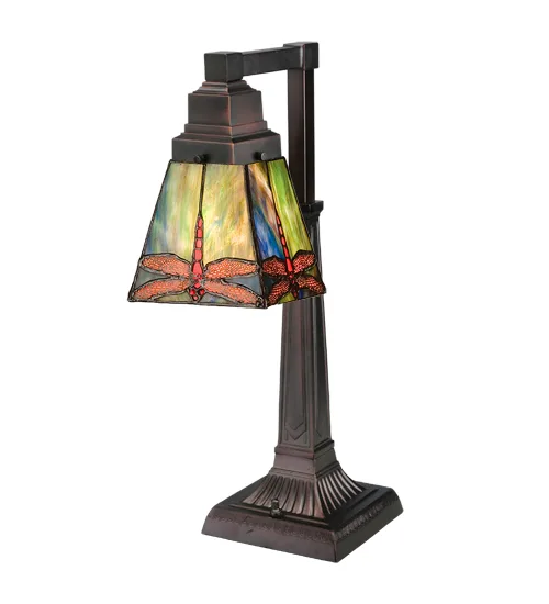 Prairie Dragonfly One Light Desk Lamp in Mahogany Bronze
