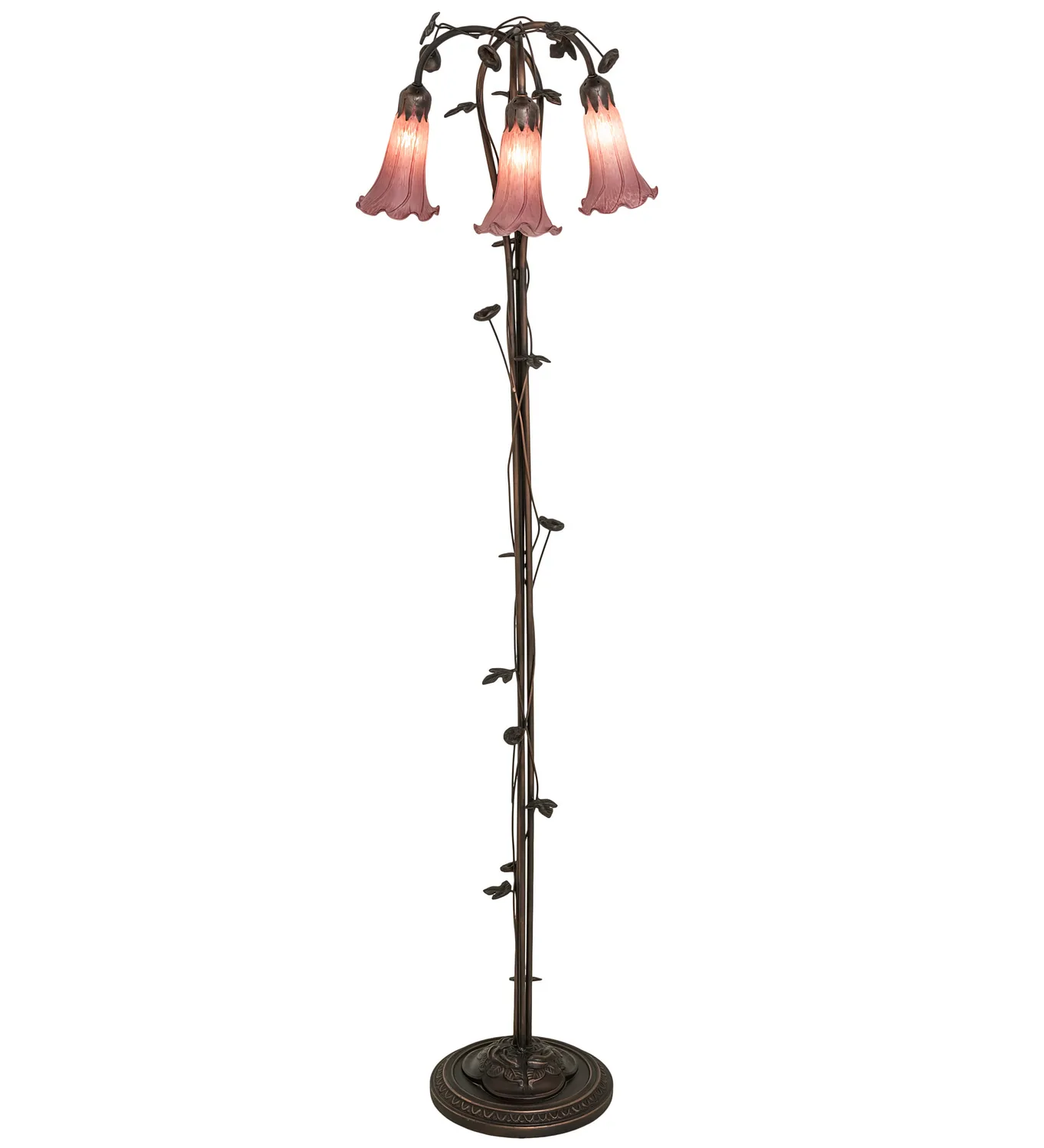 Lavender Three Light Floor Lamp in Mahogany Bronze