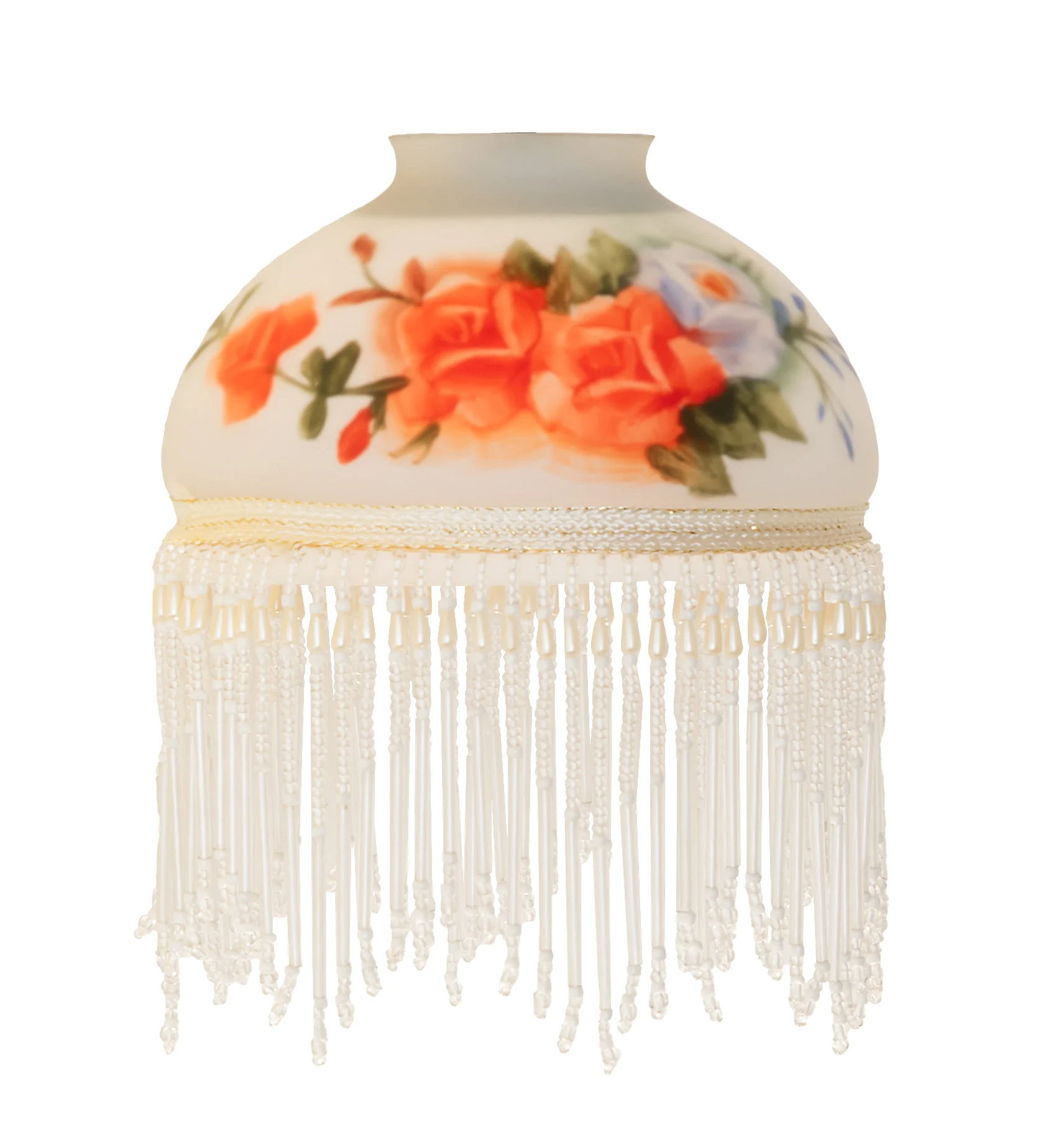 6" Wide Rose Bouquet Fringed Shade
