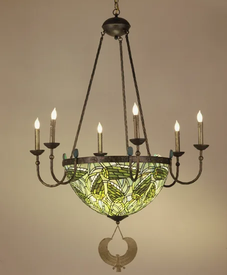 35"W Lotus Bud 6 Arm Inverted Chandelier