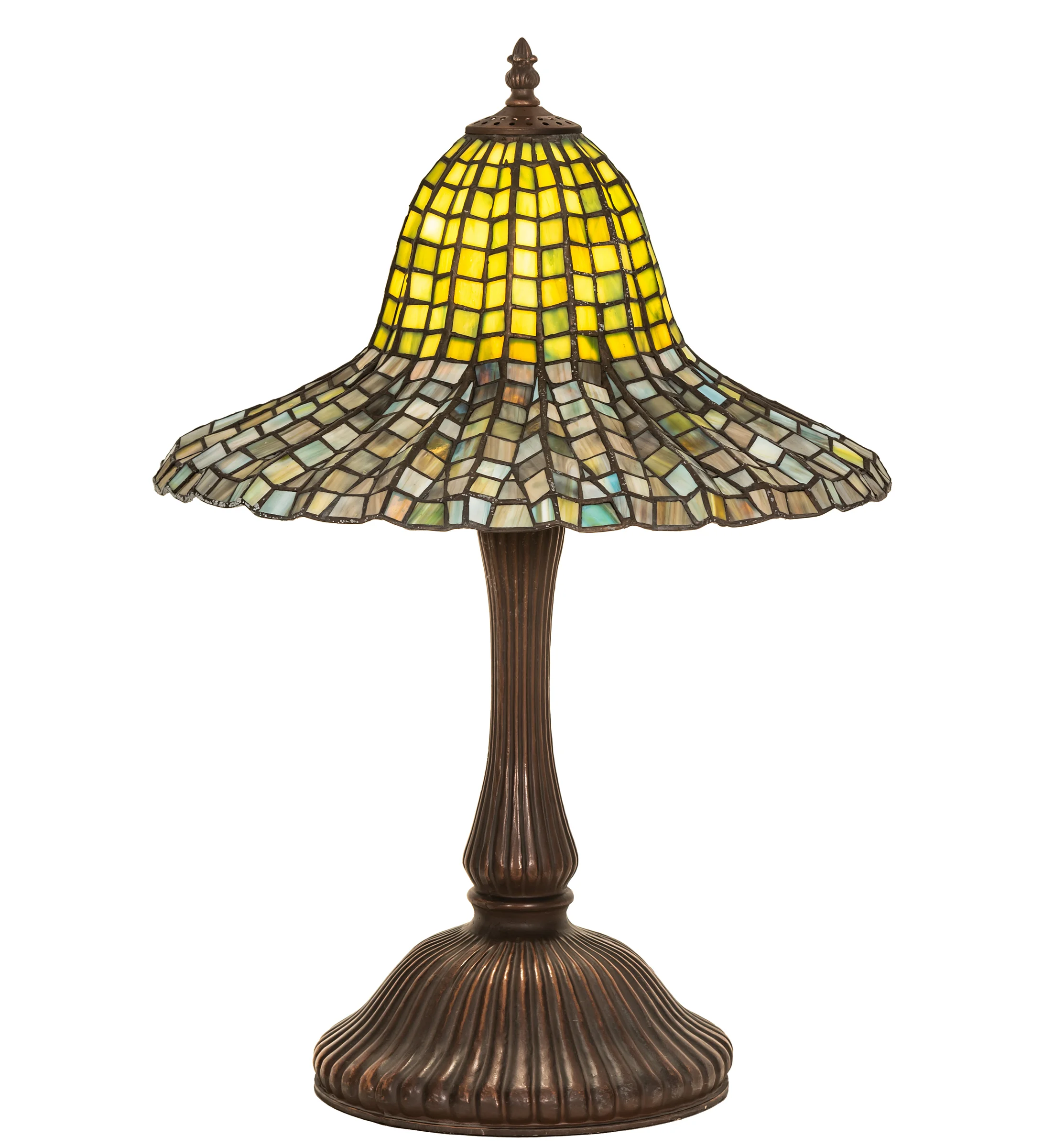Tiffany Bell One Light Table Lamp in Mahogany Bronze