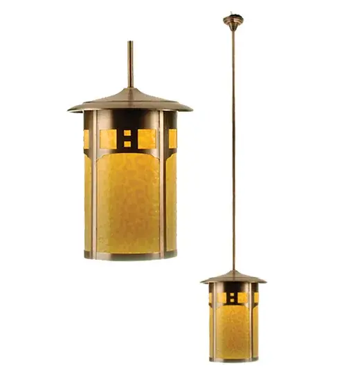Handcrafted from Solid Brass with alluring rustic beauty. This stunning Craftsman Signature lantern features an H Monogram design on a Beige Art Glass diffuser enhanced with an Antique Brass finish. Install this pendant in the exterior or interior of timber homes; modern farmhouses; and other spaces. The Fulton Travers Lantern Pendant is featured in our American-made; American-designed; handcrafted Craftsman Signature Series; which is manufactured in Yorkville; New York. UL and cUL listed for dry and damp locations. Our Build Your Own Craftsman Signature Series features unlimited combinations of styles. The collection is called Build Your Own because it is fully configurable and customizable from size and design to finish and lens color. Marine grade; solid brass; or copper raw materials are utilized to ensure items from the Craftsman Signature Series of outdoor and indoor lighting will stand the test of time; as these premium metals are impervious to most types of oxidation. Hand-applied Patina finishes on brass and copper are sealed with a clear varnish and; over time; may require gentle maintenance; such as wax; to delay or reverse the natural living finish attributes indicative of this finishing process. Patina finishes on brass and copper provide strong resistance to fading from sun exposure; will not chip or crack; and will not rust like a steel-framed item in the same conditions. Mica is less durable in outdoor locations but may be appropriate for mildly exposed areas. Choose from many style options; or send us your concept today! Call today to learn how to use the configuration tool available on our website for an instant item number!