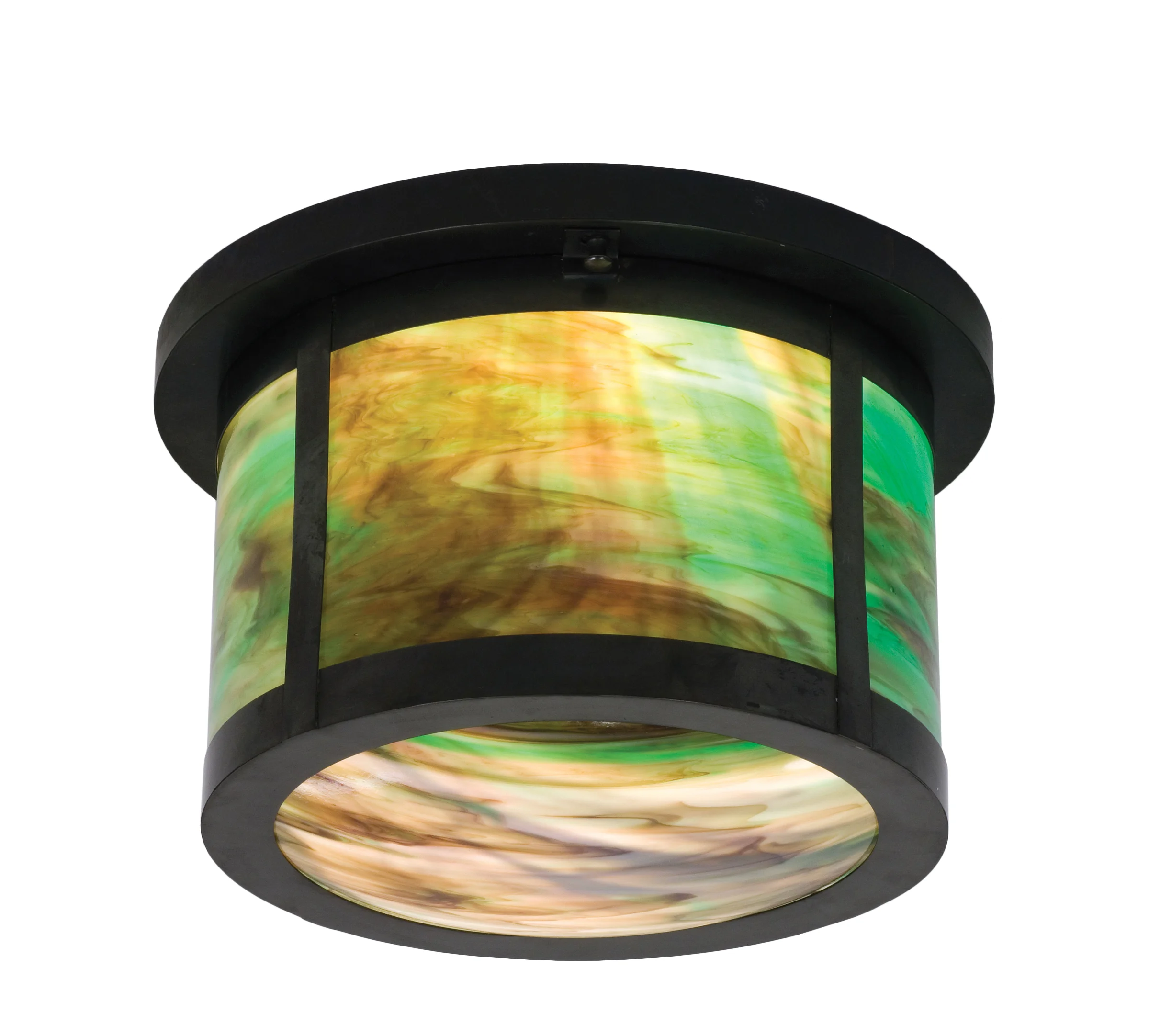 Craftsman Two Light Flushmount in Craftsman Brown