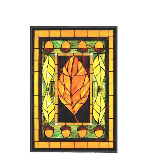 25.25"W X 36.5"H Harvest Festival Stained Glass Window