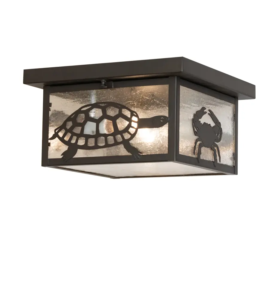 12" Square Tropical Creatures Flushmount - Image 1