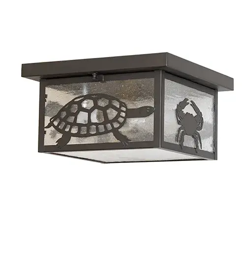 12" Square Tropical Creatures Flushmount - Image 3