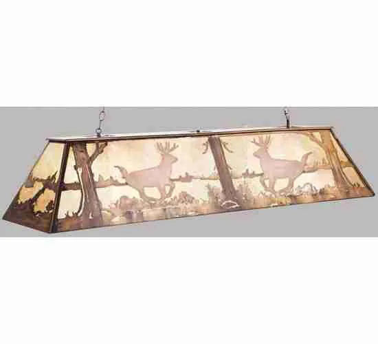 72" Long Deer at Lake Oblong Pendant