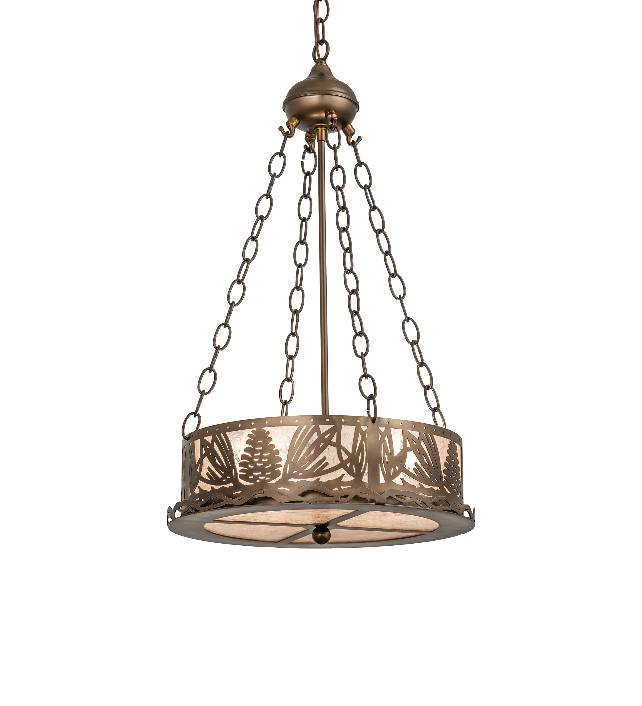 Mountain Pine Two Light Inverted Pendant in Antique Copper