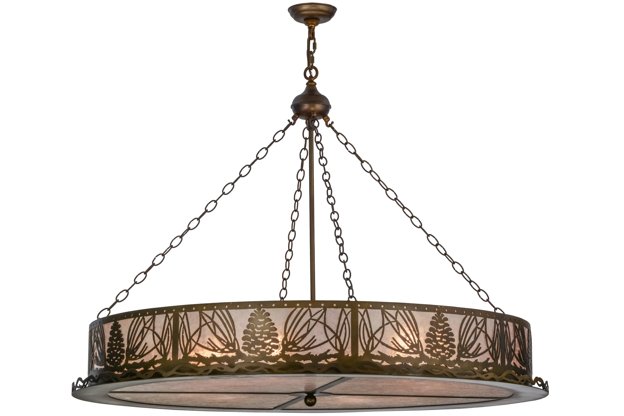 Mountain Pine Eight Light Pendant in Antique Copper