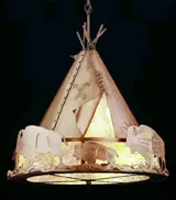 Teepee Four Light Pendant in Antique Copper