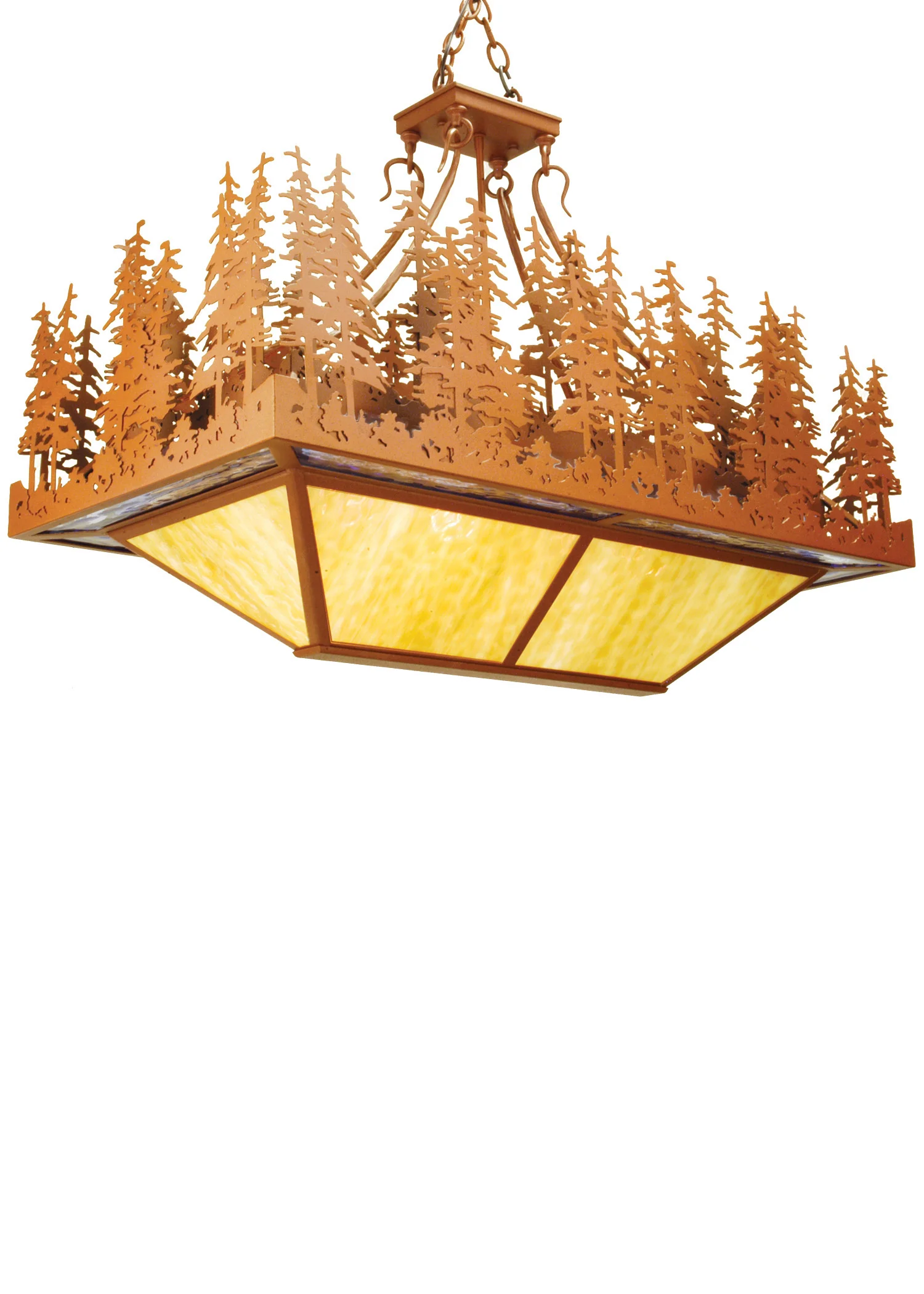 Pine Lake Four Light Inverted Pendant in Rust