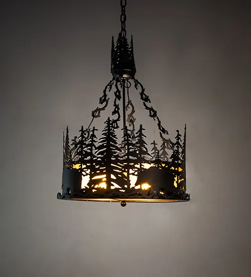 22"W Bear at Dusk Inverted Pendant