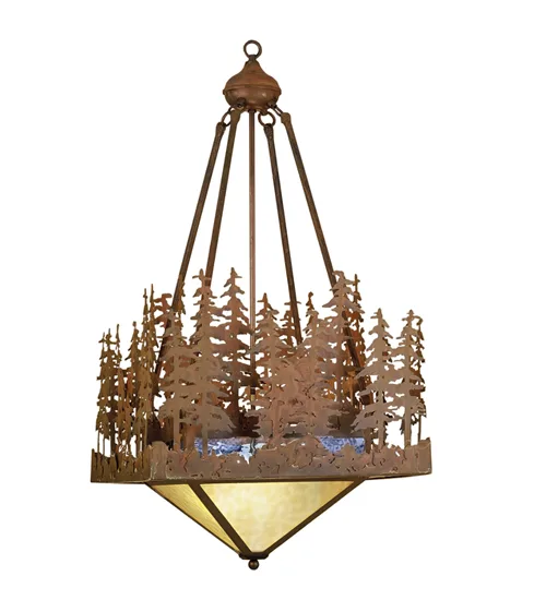 Pine Lake Two Light Pendant in Hand Painted Rust