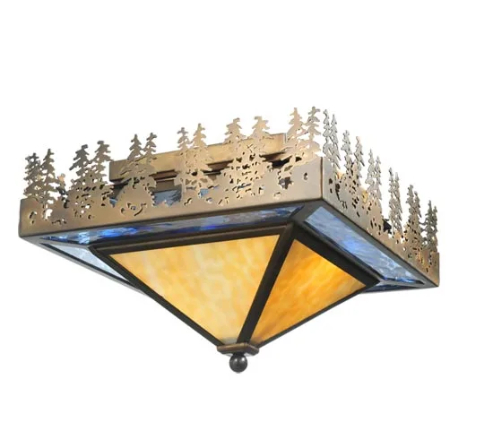 Pine Lake Two Light Flushmount in Antique Copper