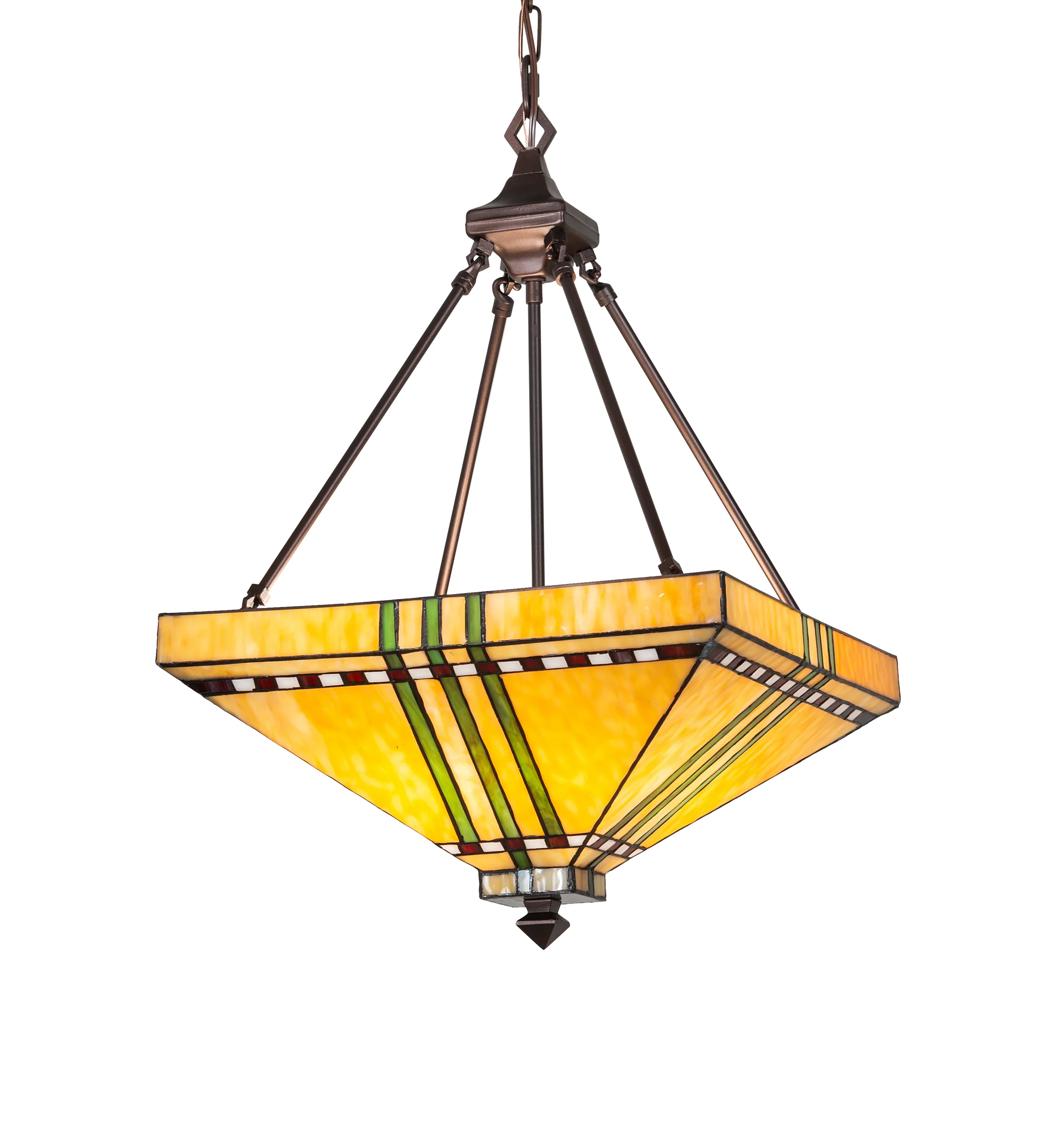 Prairie Corn Four Light Inverted Pendant in Mahogany Bronze