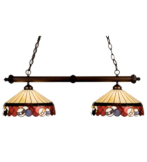 37"L Burgundy Billiard 2 LT Island Pendant