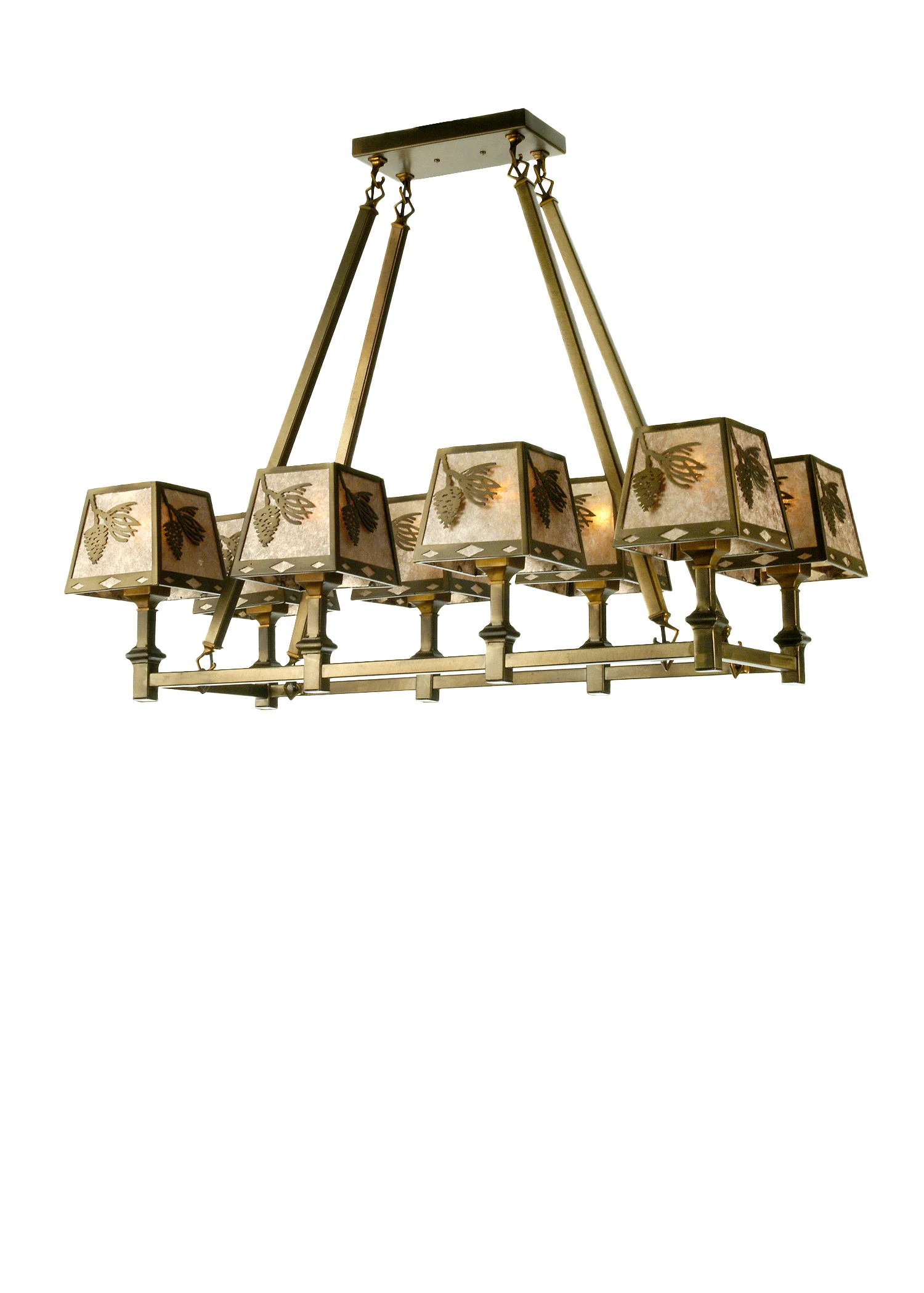 Balsam Pine Eight Light Chandelier in Antique Copper