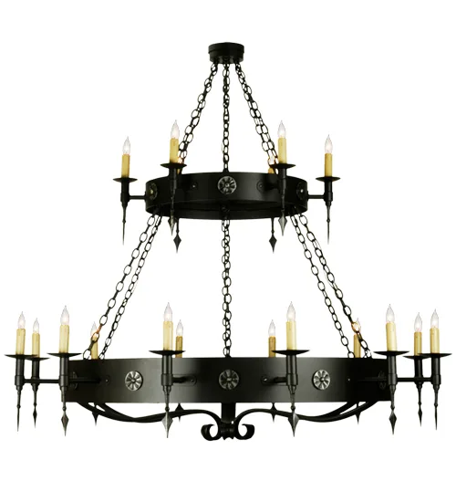 65.5"W Warwick 18 LT Two Tier Chandelier