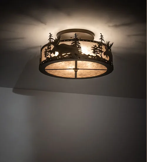 Moose At Dusk Four Light Flushmount in Antique Copper