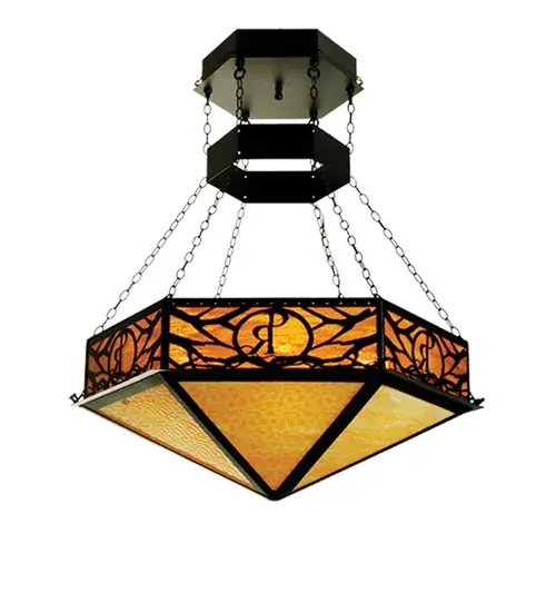 A stunning personalized Nature Inspired design featuring a branches design with a brand name and logo. Black decorative accents and hardware complement the Honey Art Glass lens; which is enhanced with a Beige Art Glass bottom diffuser. The overall height ranges from 60 to 98 inches; as the chain length can be easily adjusted on location to accommodate your specific lighting application needs. The Personalized Custom Logo Inverted Pendant is included in the American-made; American-designed; handcrafted Personalized Collection and manufactured in Yorkville; New York. Please provide us with your brand-specific artwork and logo so we can develop art glass lighting fixtures that create on-premise excitement; build brand awareness; reinforce your value proposition; and support your marketing campaign. Call us for pricing and lead time.