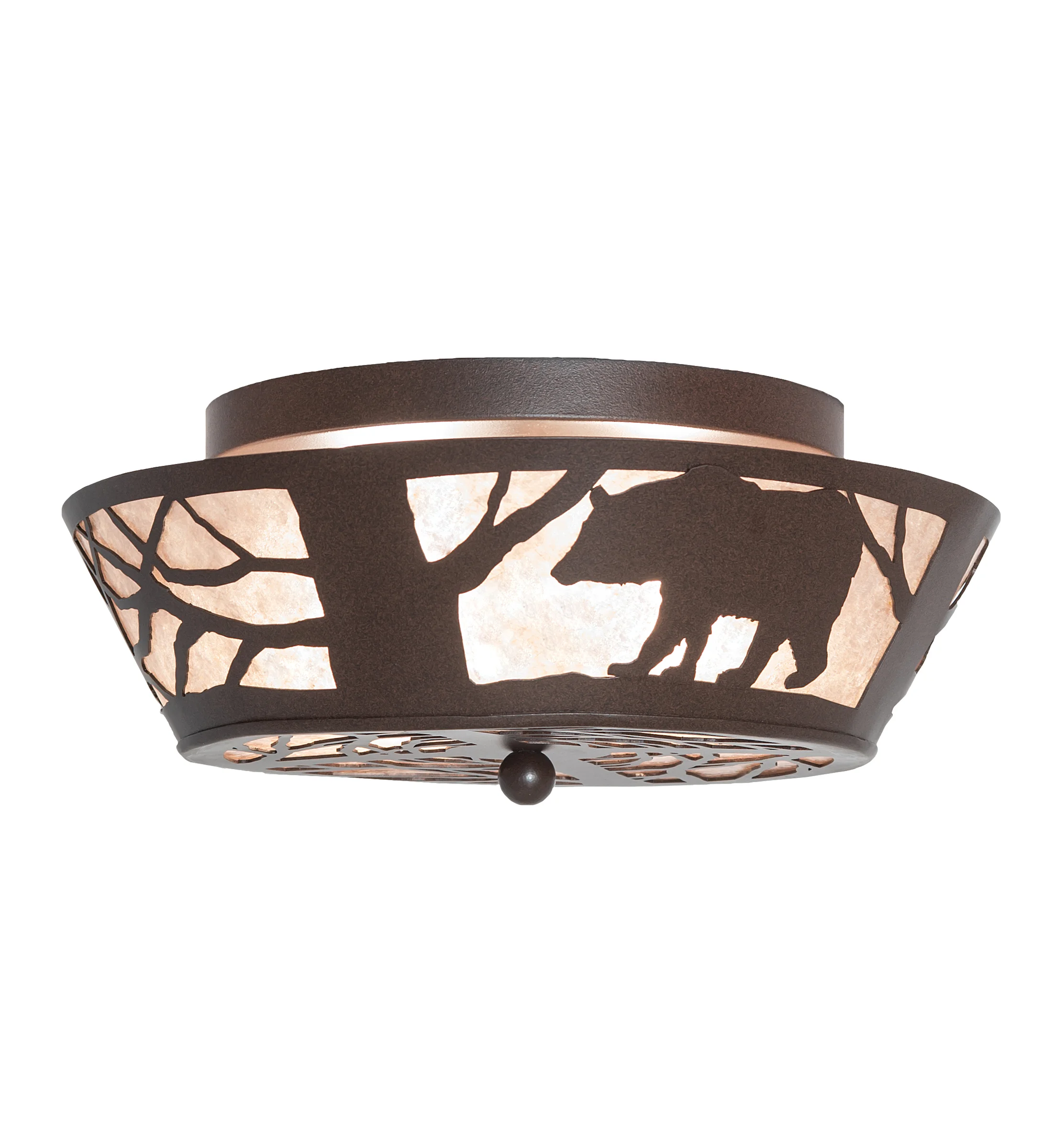 Bear On The Loose Two Light Flushmount in Cafe Noir