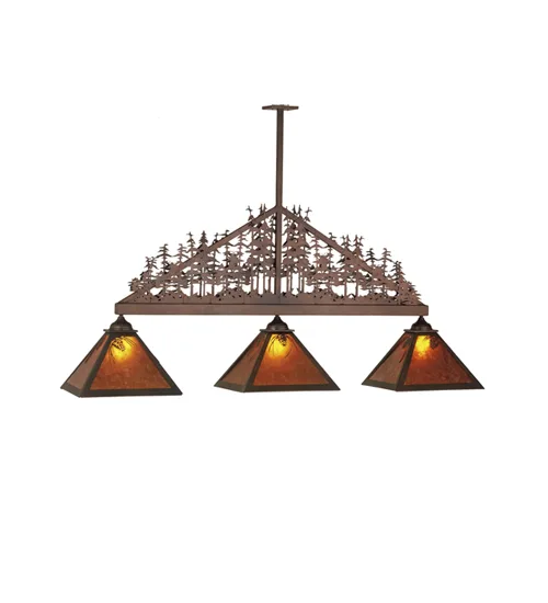 76"L Mountain Pine 3 LT Island Pendant