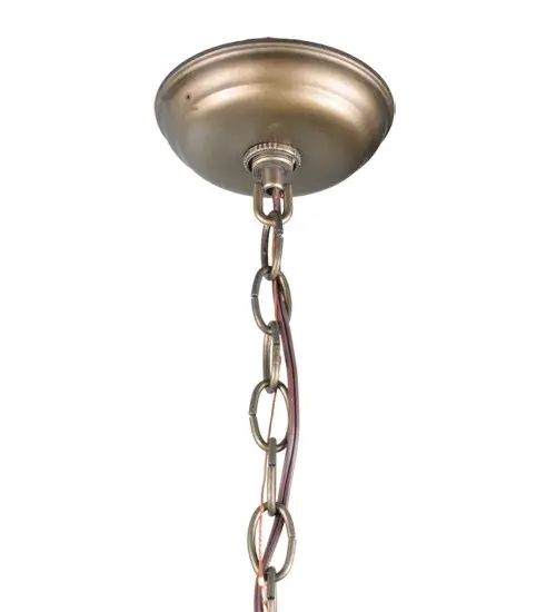 An Elk walks through the woods on this nature inspired pendant. The rustic fixture is finished in Antique Copper and is handcrafted in the USA by Meyda artisans. " Collection: Elk At Dawn Finish: Antique Copper Glass: Beige Art Glass Width: 22.50" Height: 15.50" Length: 15.50" Weight: 6.00 lb Number of Bulbs: 2 Maximum Wattage: 60.00 W Bulb Type: A19 Bulb Base: E26 Material: Steel Country of Origin: USA Safety Listing: Damp Safety Rating: Damp - alternate view