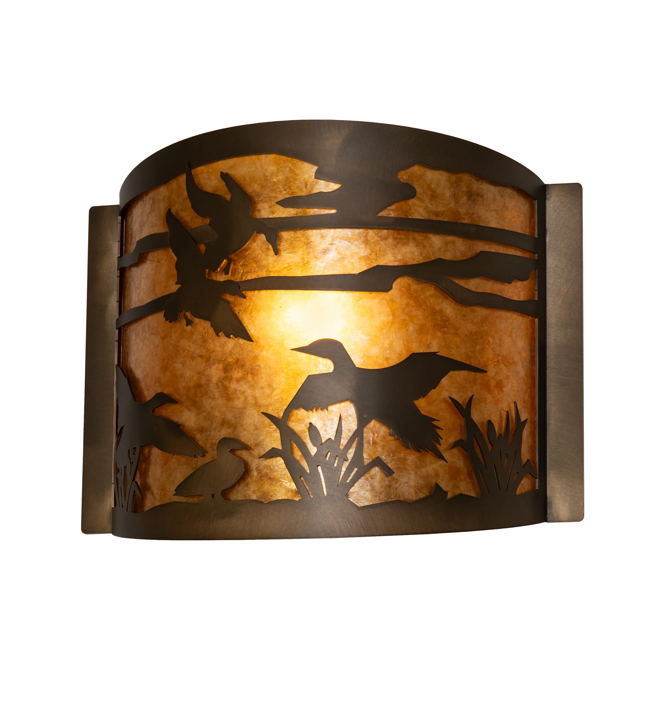 Ducks In Flight One Light Wall Sconce in Antique Copper