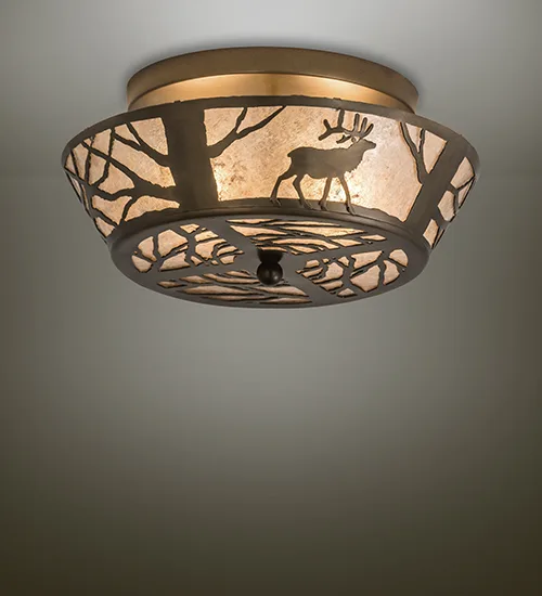 16" Wide Elk on the Loose Flushmount