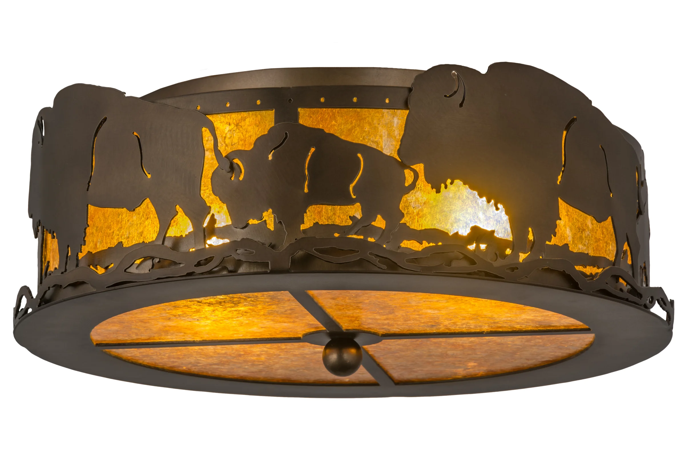 Buffalo Two Light Flushmount in Antique Copper