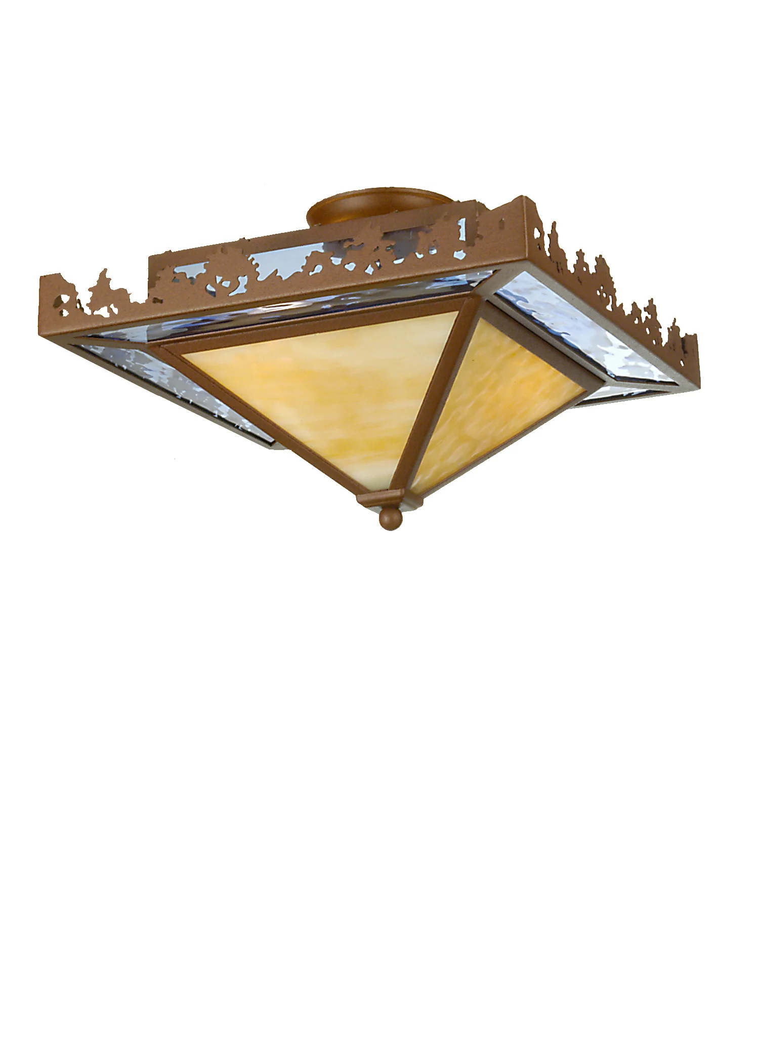 Pine Lake Two Light Flushmount in Rust