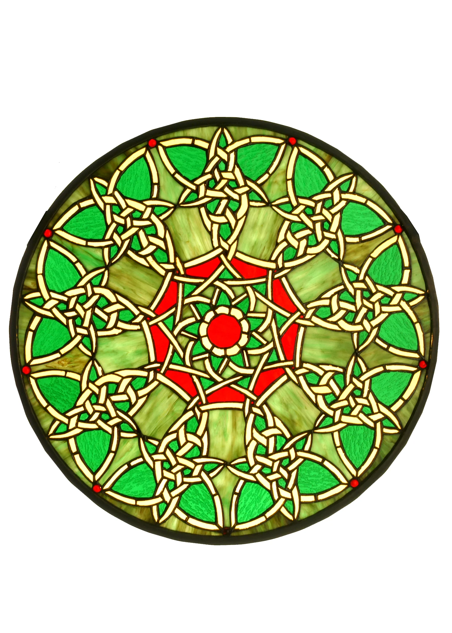 Knotwork Trance Medallion Window in Craftsman Brown