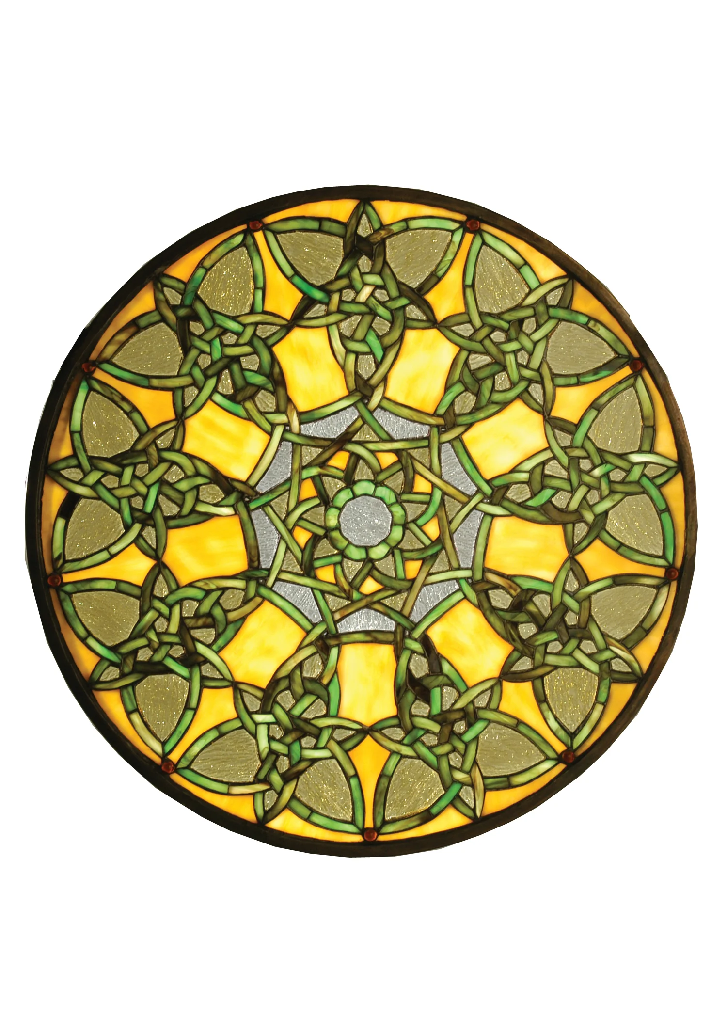 Knotwork Trance Medallion Window in Craftsman Brown