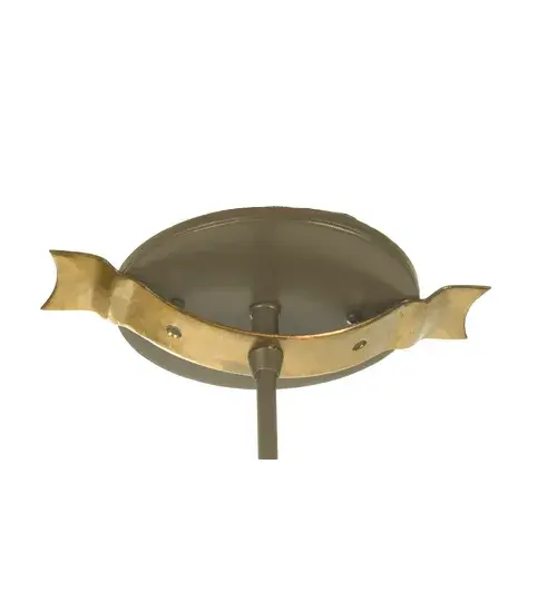 The 3-Arm Wilmington Ceiling Pendant features three elegant Amber colored; mouth-blown art glass shades. Each delicate shade has a glossy exterior with matte finished interior; and features a unique decorative split with folded accent. The shades are extended from the ceiling with sturdy metal rods hand-finished in a handsome Timeless Bronze with Brass highlights. The fixture is custom crafted in Yorkville; New York by the hands of highly skilled Meyda Tiffany artisans. - alternate view
