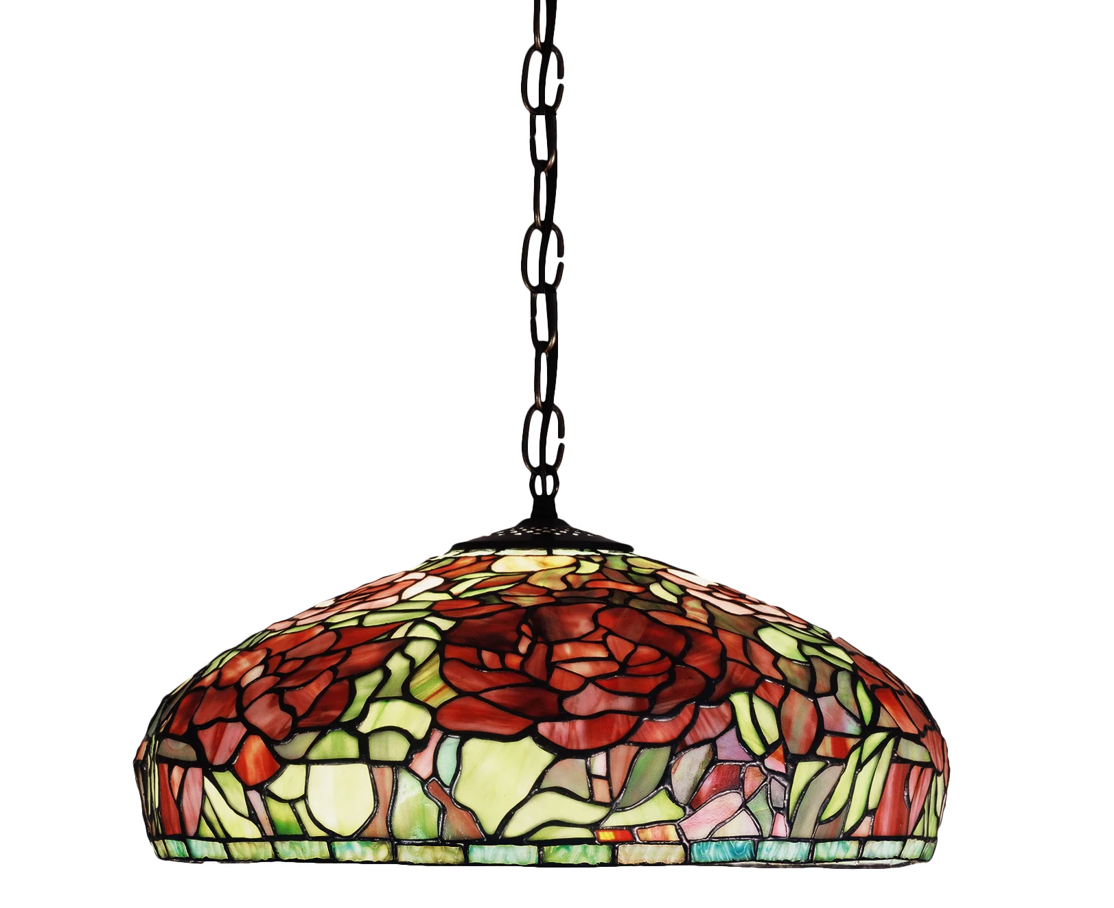 Tiffany Peony One Light Pendant in Mahogany Bronze