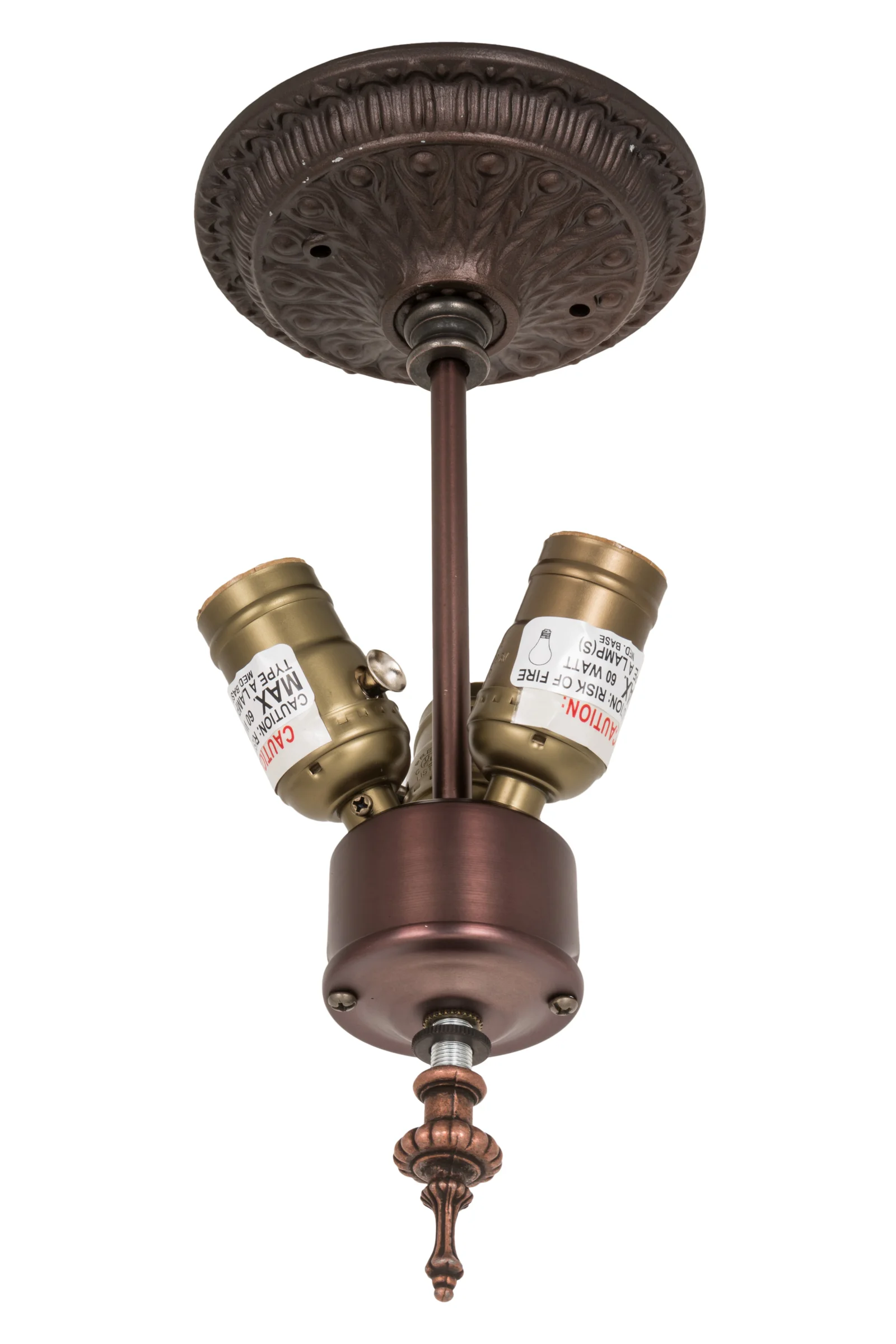 Victorian Three Light Flushmount in Mahogany Bronze