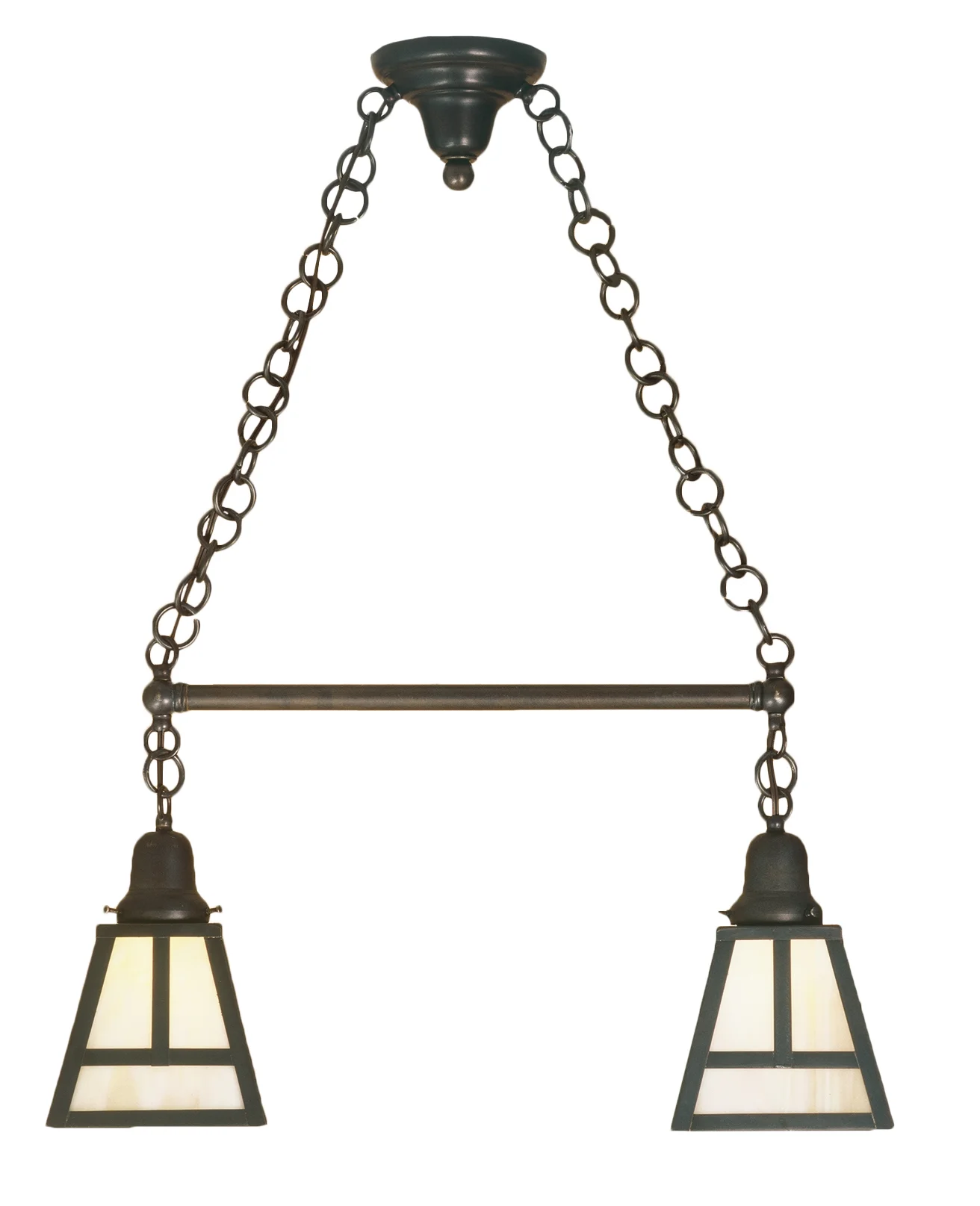 T" Mission" Two Light Island Pendant in Craftsman Brown Craftsman Brown