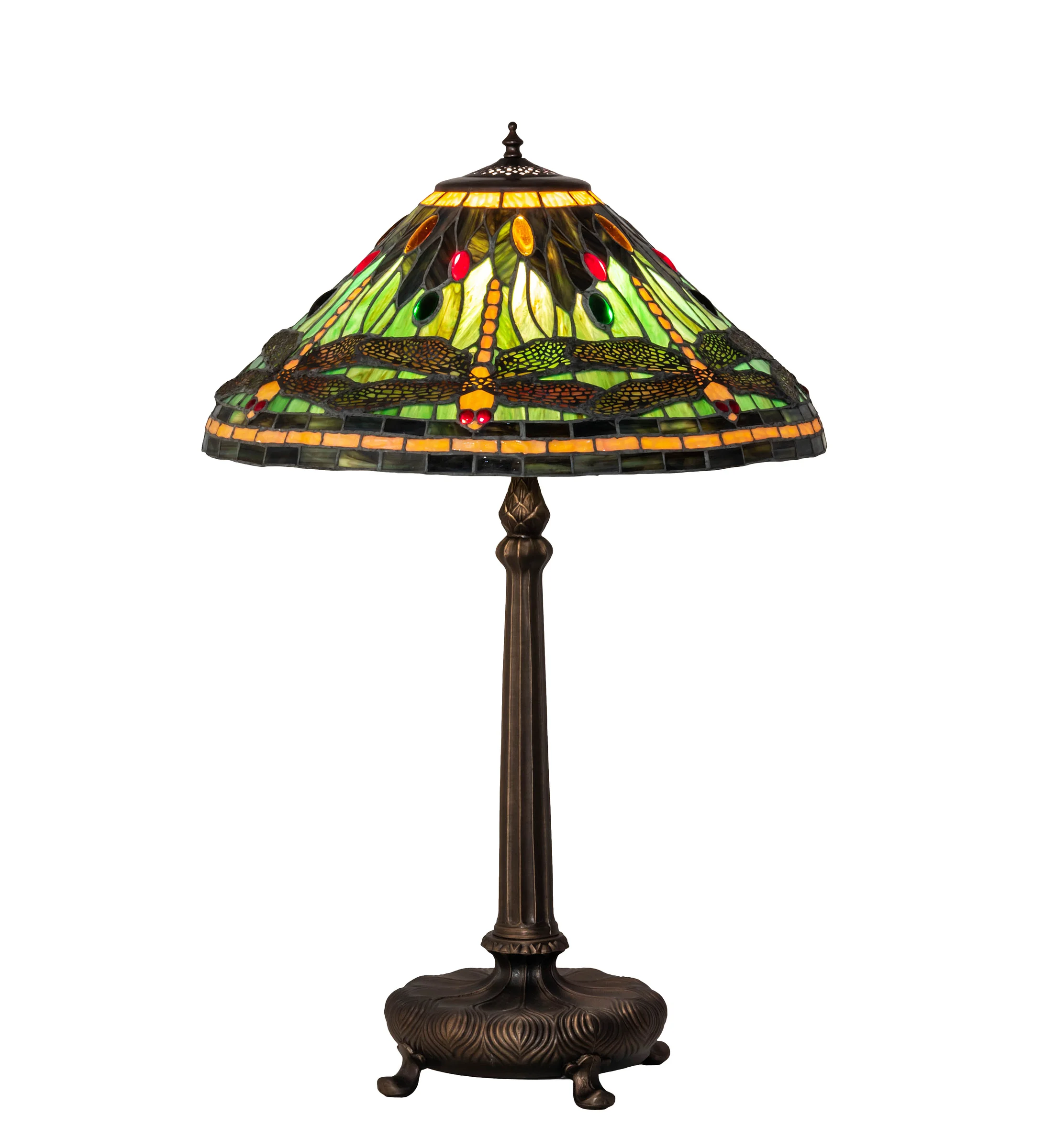 Tiffany Dragonfly One Light Table Lamp in Mahogany Bronze