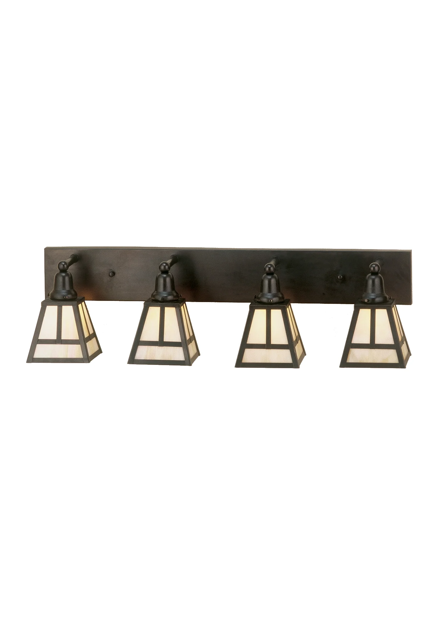 T" Mission" Four Light Vanity in Craftsman Brown Craftsman Brown