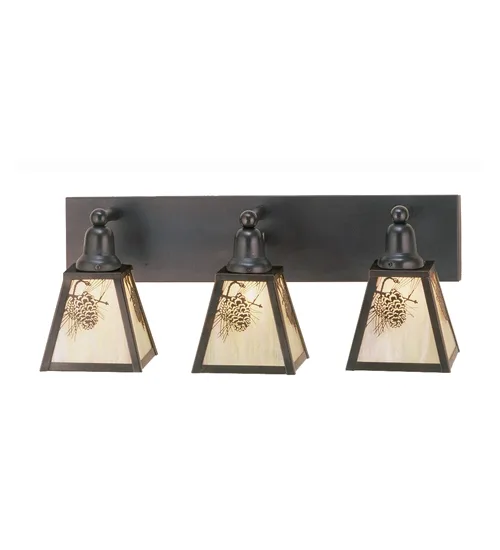 Winter Pine Three Light Wall Sconce in Craftsman Brown Craftsman Brown