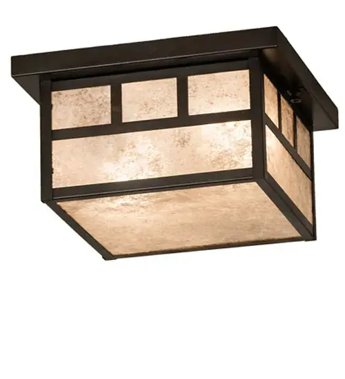 Every Meyda Tiffany item is a unique handcrafted work of art. Natural variations in the wide array of materials that we use to create each Meyda product make every item a masterpiece of its own. Photographs are a general representation of the product. Colors and designs will vary. Collection: Hyde Park Finish: Craftsman Brown Glass: Silver Mica Width: 17.00" Height: 6.50" Length: 12.00" Weight: 7.00 lb Number of Bulbs: 2 Maximum Wattage: 60.00 W Bulb Type: A19 Bulb Base: E26 Material: Brass Country of Origin: USA Safety Rating: Wet - alternate view