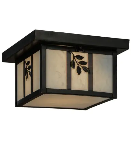 Custom made from Solid Brass, this stunning Craftsman Signature lantern offers a striking Mission straight line design with sprig accents. The fixture is highlighted with White art glass and hardware finished in Craftsman Brown. Ideal for indoor and outdoor applications. Handcrafted by Meyda artisans in the Yorkville, NY manufacturing facilities at the foothills of the Adirondack Mountains. Collection: Hyde Park Finish: Craftsman Brown Glass: White Art Glass Width: 14.00" Height: 6.00" Length: 10.00" Weight: 5.00 lb Number of Bulbs: 1 Maximum Wattage: 60.00 W Bulb Type: A19 Bulb Base: E26 Material: Steel Country of Origin: USA Safety Listing: Damp Safety Rating: Damp - alternate view