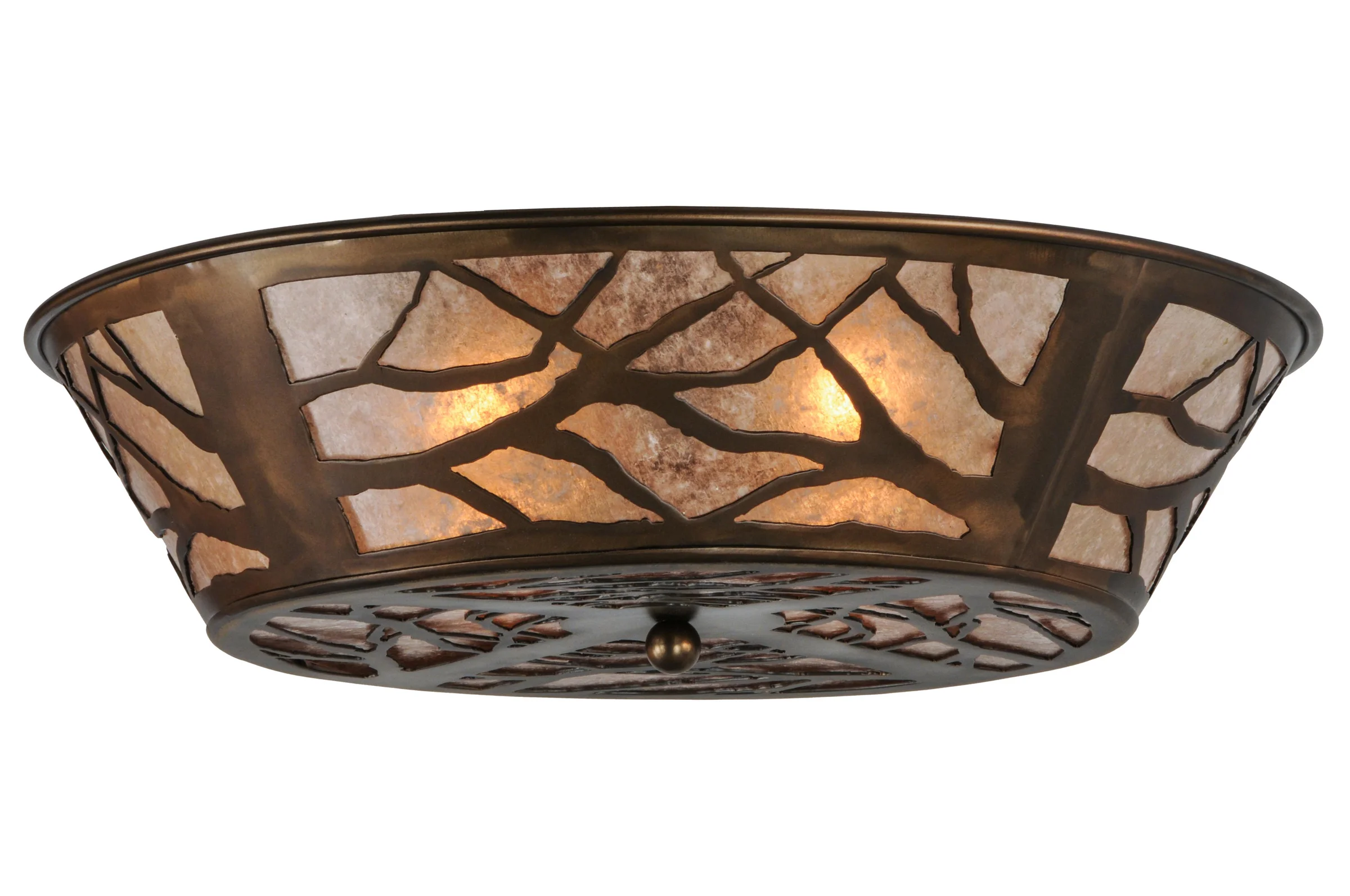 Branches Four Light Flushmount in Antique Copper