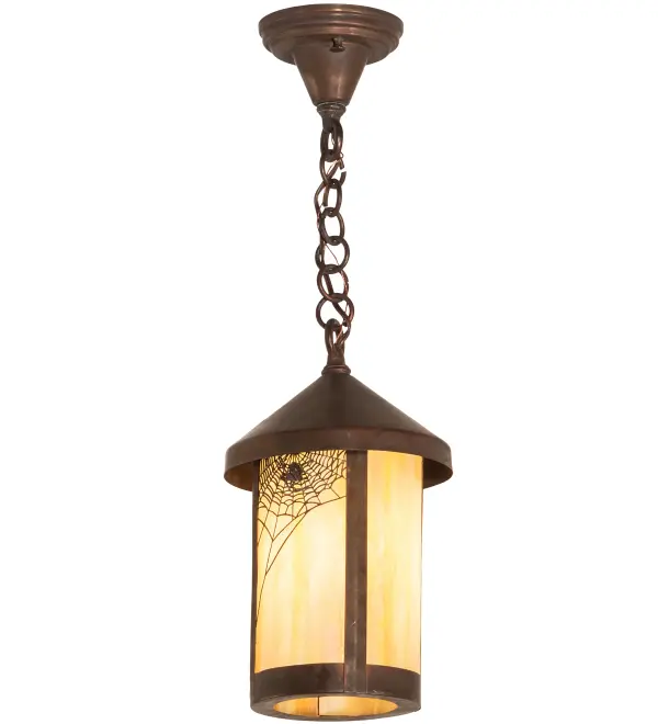The material is Brass and Glass. The finish is Vintage Copper. The glass is Beige. Collection: Fulton Finish: Vintage Copper Glass: Beige Art Glass Width: 8.00" Height: 25.00" Length: 8.00" Weight: 5.00 lb Number of Bulbs: 1 Maximum Wattage: 60.00 W Bulb Type: A19 Bulb Base: E26 Material: Brass Country of Origin: USA Safety Listing: Wet Safety Rating: Wet