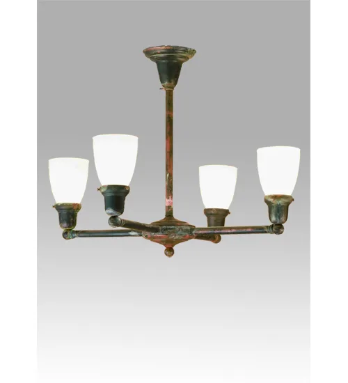 Revival Oyster Bay Four Light Chandelier in Vintage Copper