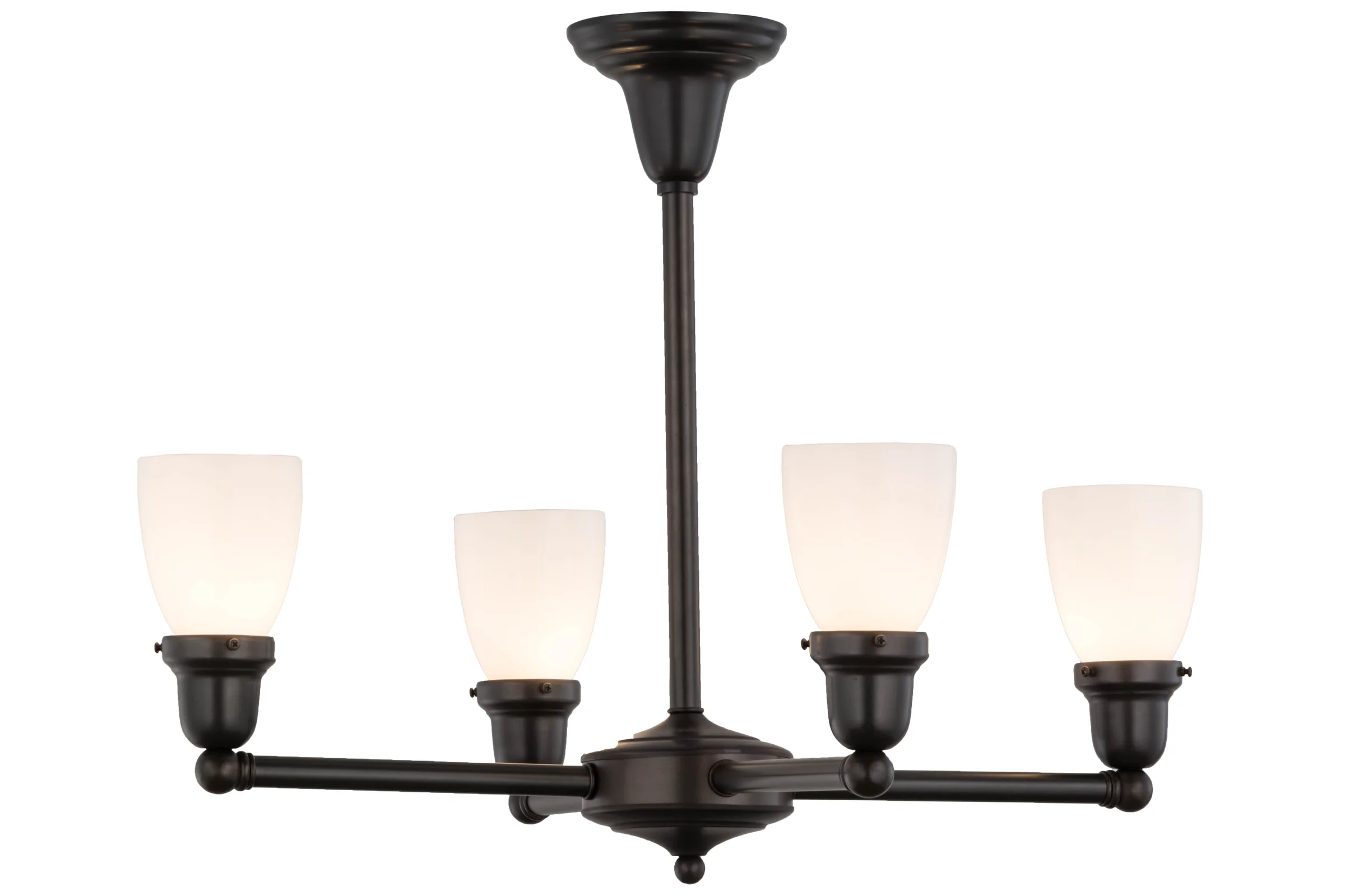 Revival Oyster Bay Four Light Chandelier in Craftsman Brown