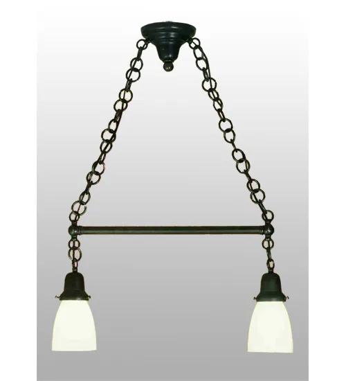 Revival Oyster Bay Two Light Island Pendant in Craftsman Brown