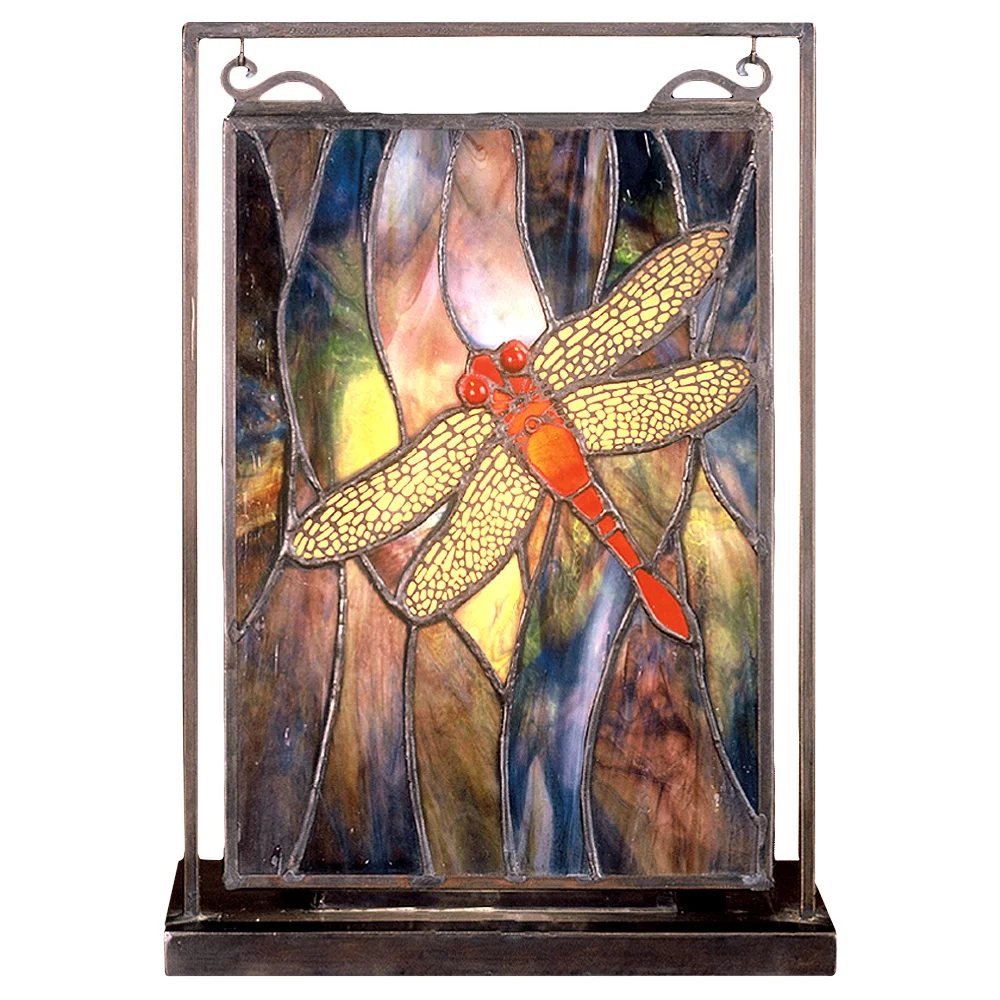 9.5"W X 10.5"H Dragonfly Lighted Mini Tabletop Window